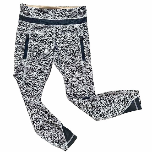 Lululemon Inspire Tight II 7/8 Yoga Legging Black & White With Mesh Women Size 4 - Picture 3 of 14
